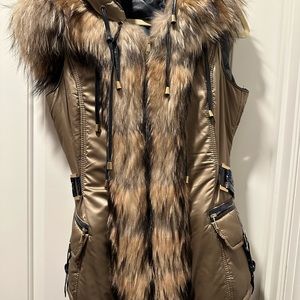 Gorgeous Boutique Fur and Leather Italian puffy vest